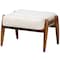 Baxton Studio Jeanine Japandi Cream Boucle Fabric and Walnut Brown Finished Rubberwood Ottoman Footstool 228-12965-ZORO - alternate 1